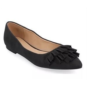Elegant Black Ruffle Flats
